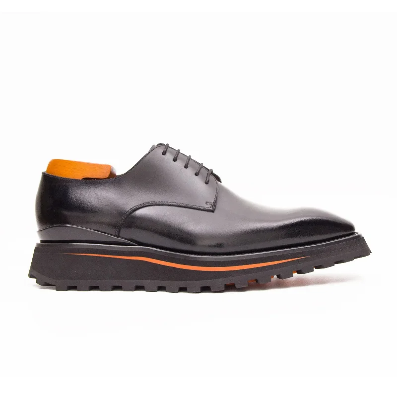 Calf leather business dress derby shoes Black