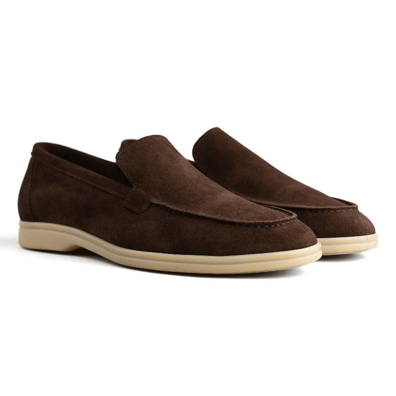 Deep Discounts Palma Flex - Dark Brown Suede