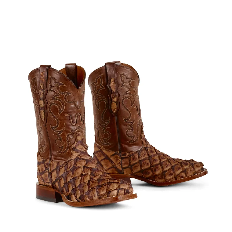 11" Chocolate Matte Pirarucu Cowboy Boot