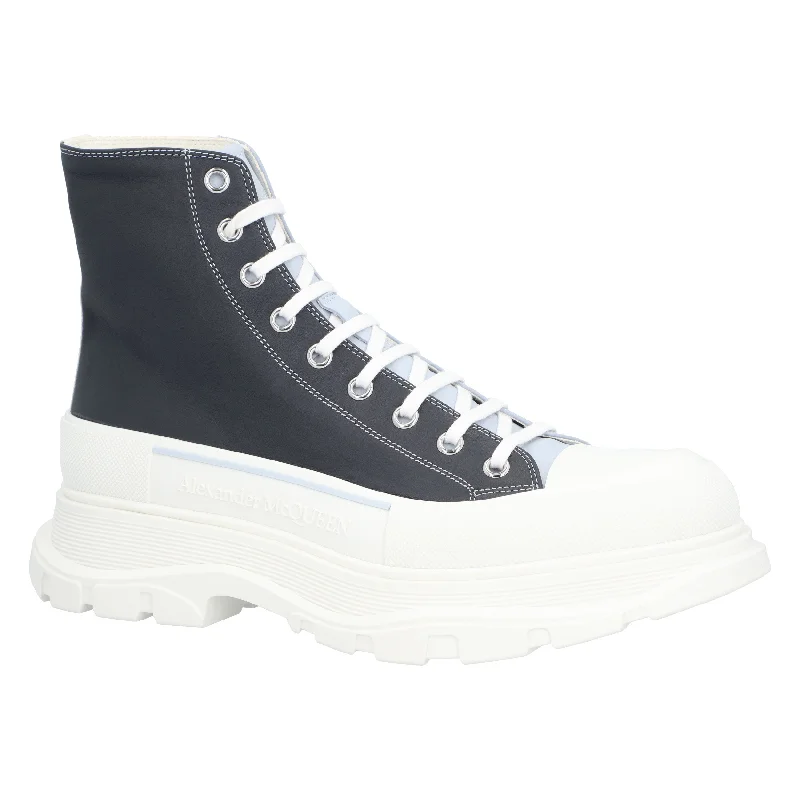 Deal Frenzy Alexander McQueen Tread Slick Boots 'Navy Grey Blue'