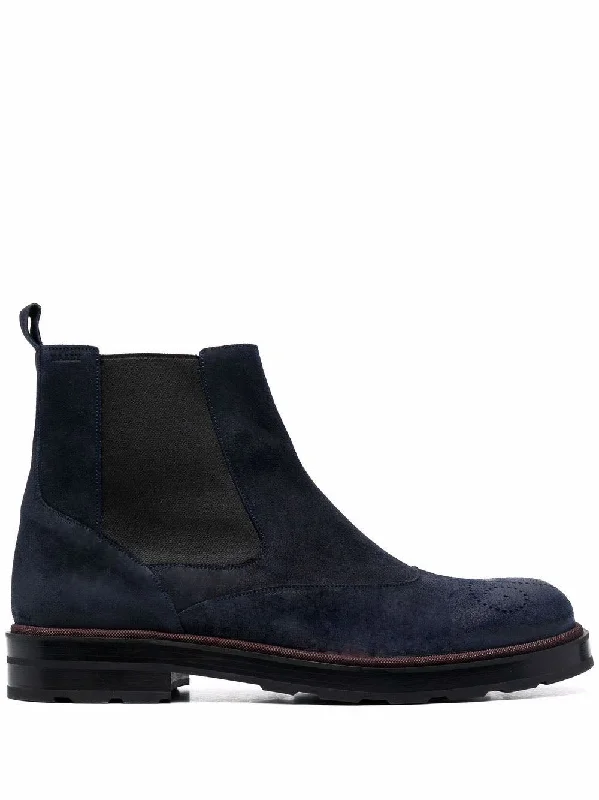 Bally Corad 6239753 Men's Midnight Bovine Suede Leather Chelsea Boots