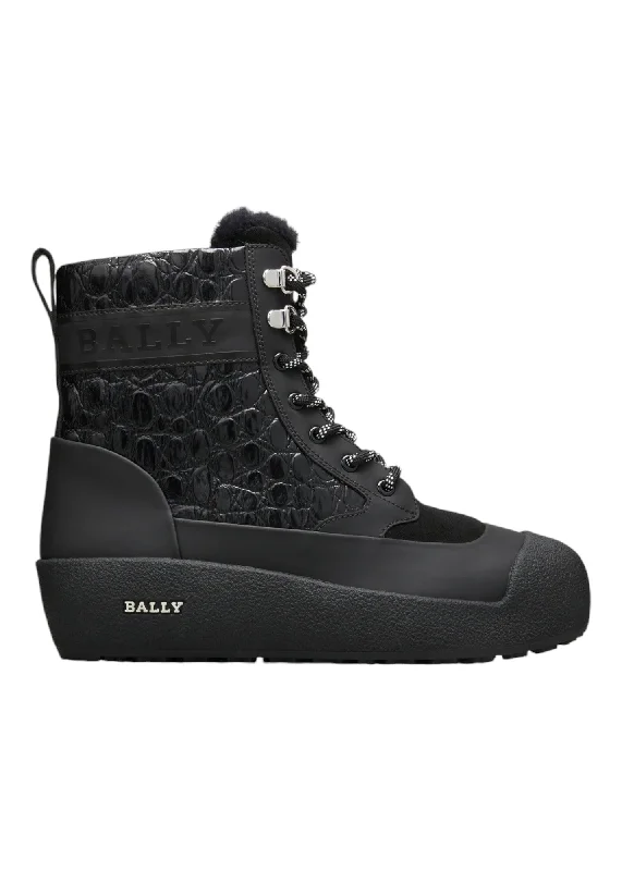 Bally Cuby 6234584 Men's Curling Shearling-Lined Suede & Leather Boots