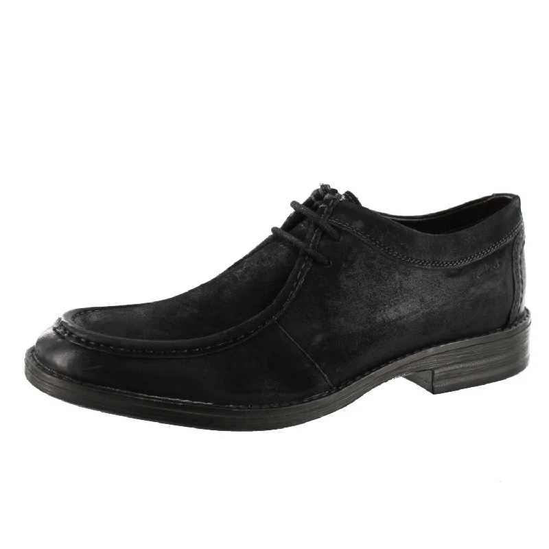 Clarks Mens Delsin Rise Black Dress Leather Shoes