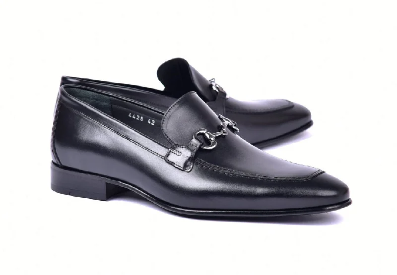 Corrente 4428 Leather slip-on Loafer Shoes - Black