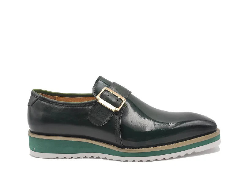 Gorgeous Patent Leather Slip on Monkstrap - Green