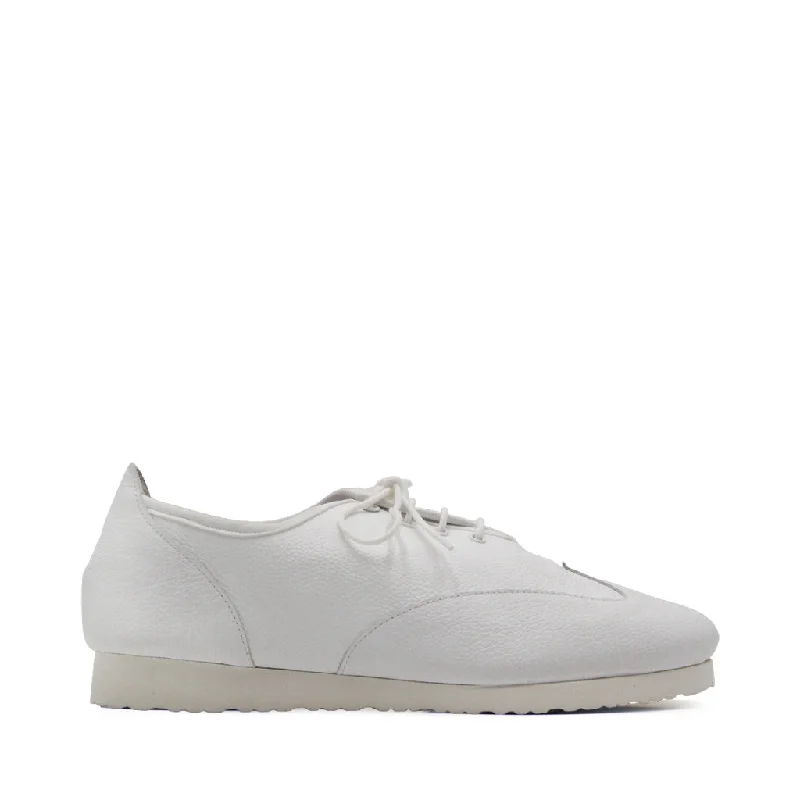 Paoul Hop Step Unisex Practice and Social Dance Sneakers in White Leather