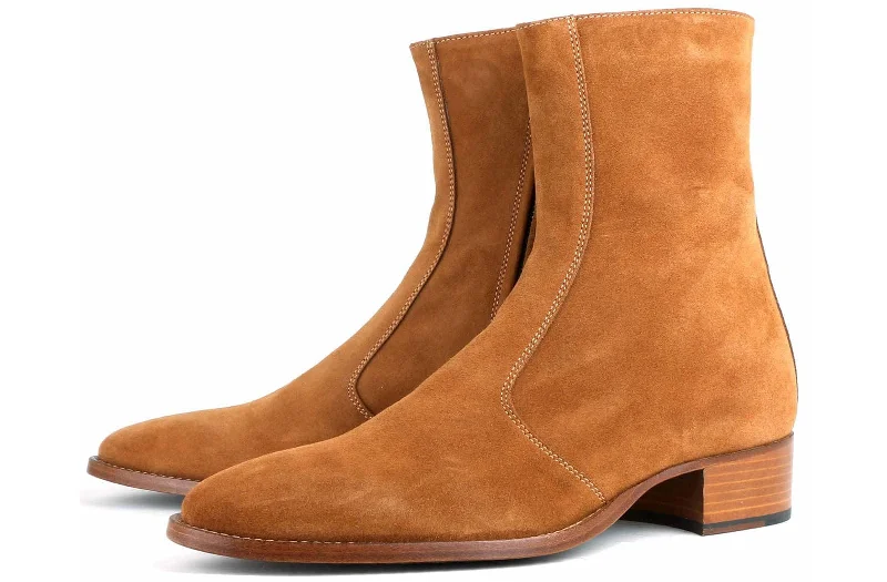 Memphis Zip Boot Tan Suede