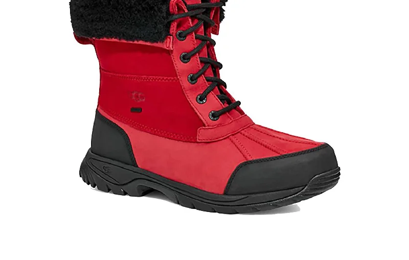 Men's Butte Mono Boots In Samba Red/black