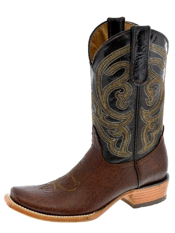 Mens Dakota Chedron Leather Cowboy Boots - Dubai Toe