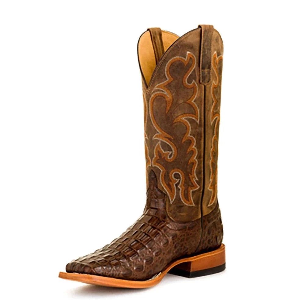 Horse Power Crocodile Print Western Boots