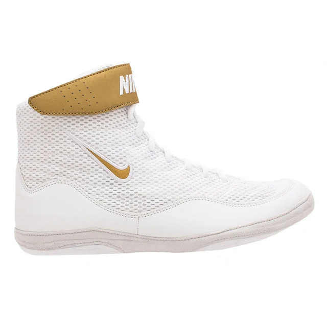 NIKE INFLICT 3 WRESTLING PROFESSIONAL BOXING SHOES BOXING BOOTS US 9-11 White Metallic Gold